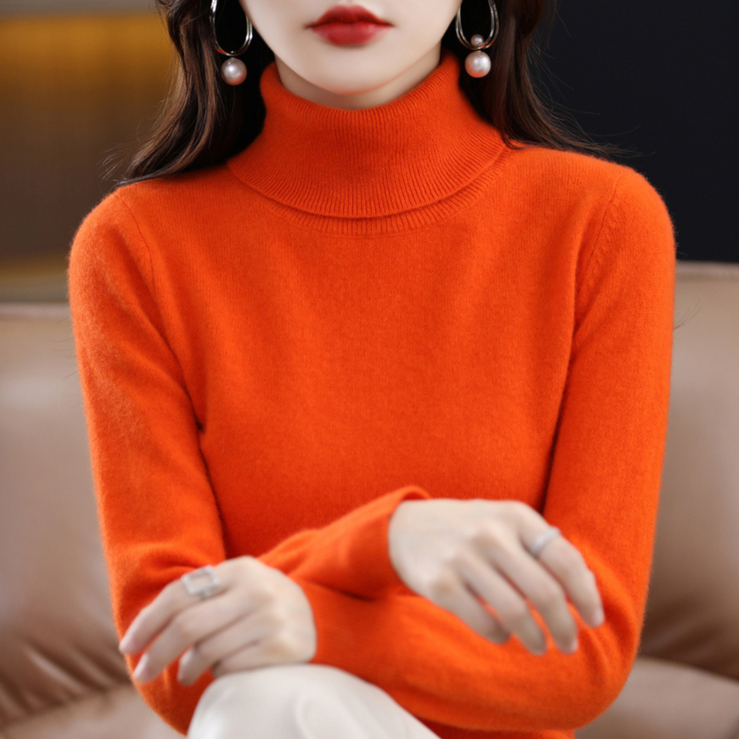 Damski sweter z golfem, elegancki i miękki, luksusowy dodatek do każdej stylizacji.