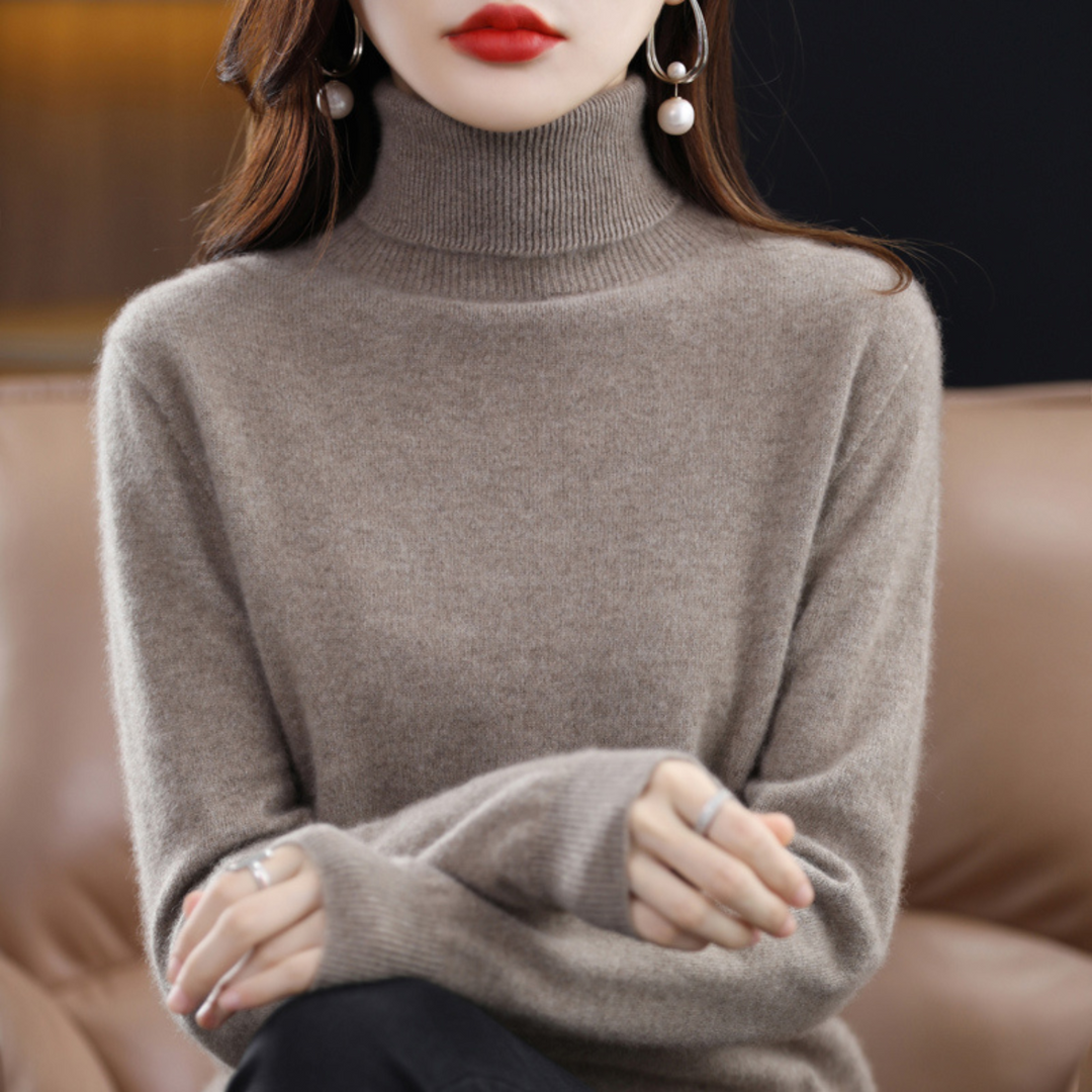 Damski sweter z golfem, elegancki i miękki, luksusowy dodatek do każdej stylizacji.