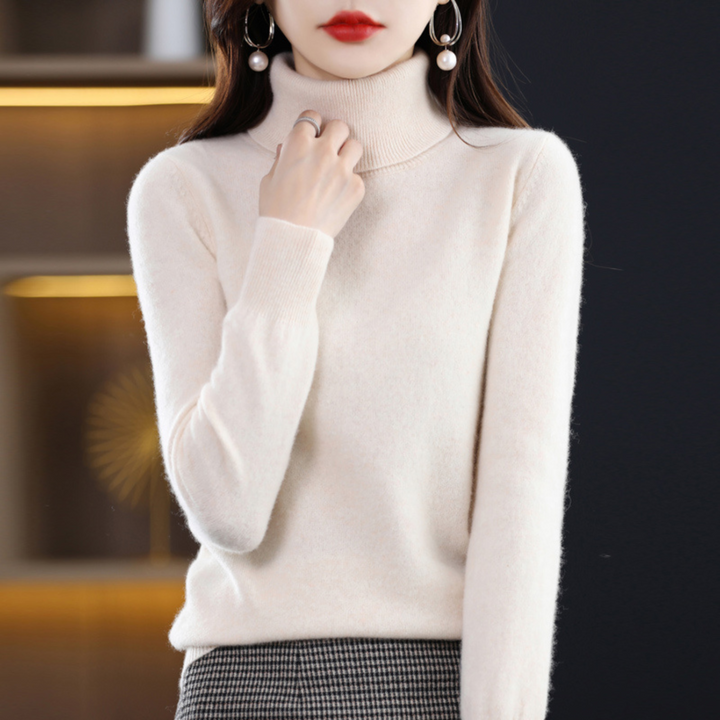 Damski sweter z golfem, elegancki i miękki, luksusowy dodatek do każdej stylizacji.