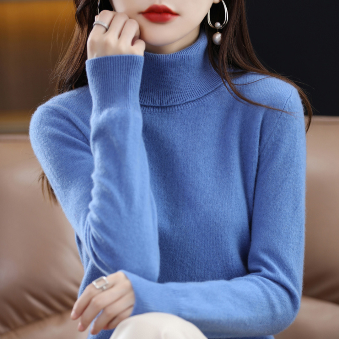 Damski sweter z golfem, elegancki i miękki, luksusowy dodatek do każdej stylizacji.