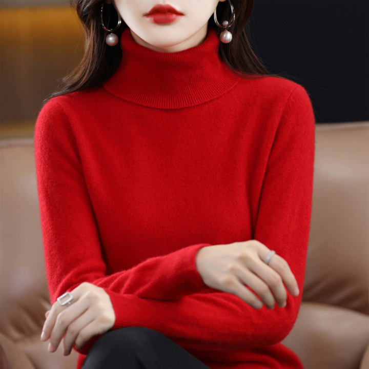 Damski sweter z golfem, elegancki i miękki, luksusowy dodatek do każdej stylizacji.