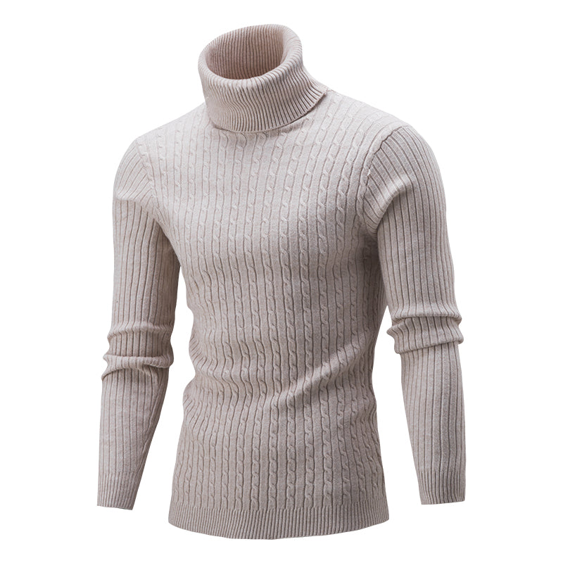 Elegancki i ciepły męski golf, wyrafinowany design, idealny na zimę, jednolity kolor, pasuje na każdą okazję.