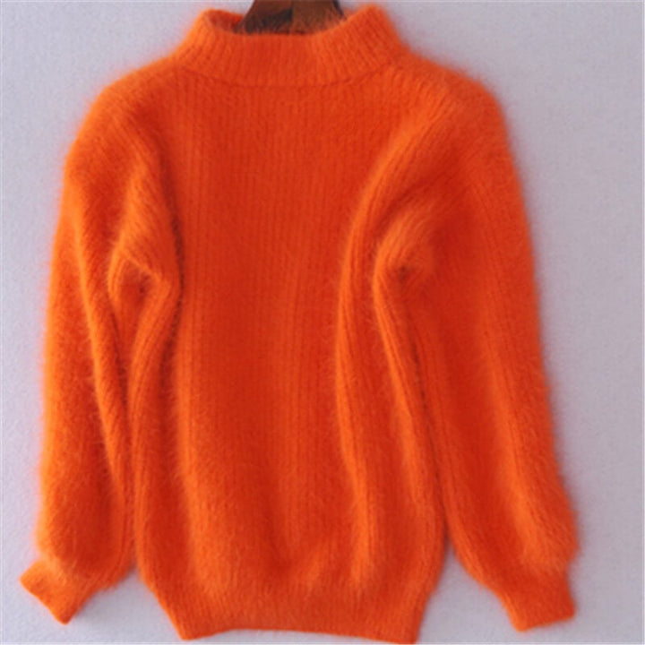 Damski luźny sweter wełniany, wygodny, obszerny, w różnych kolorach, dla swobodnego i eleganckiego wyglądu.