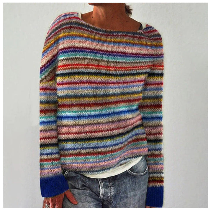 Damski sweter w kolorze czerwonym, z klasycznym krojem, idealny na jesienne stylizacje.
