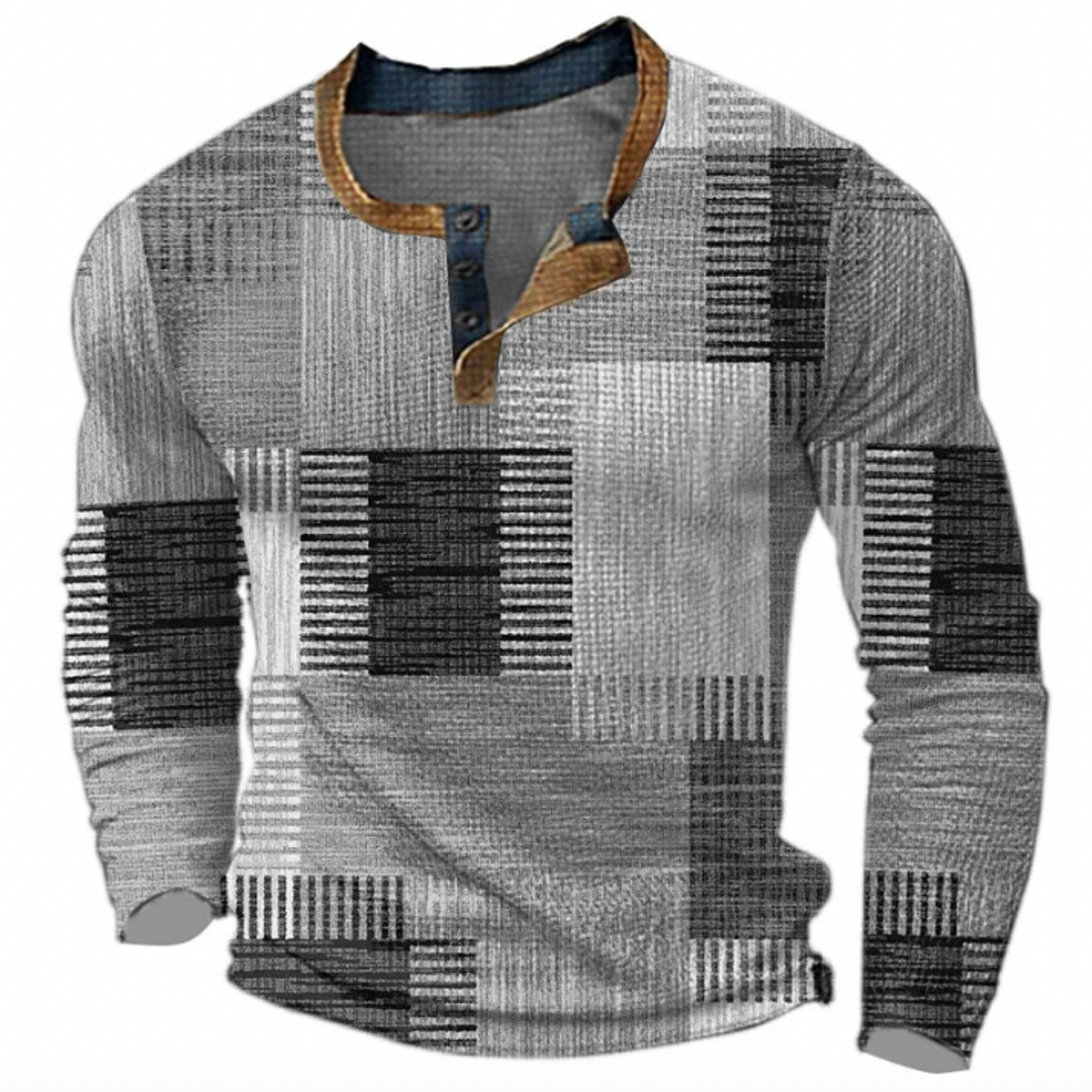 Nowoczesny męski sweter Bayard, z unikalnym teksturowanym wzorem, idealny do eleganckich i casualowych stylizacji. Pomarańczowy sweter męski z dzianiny.
