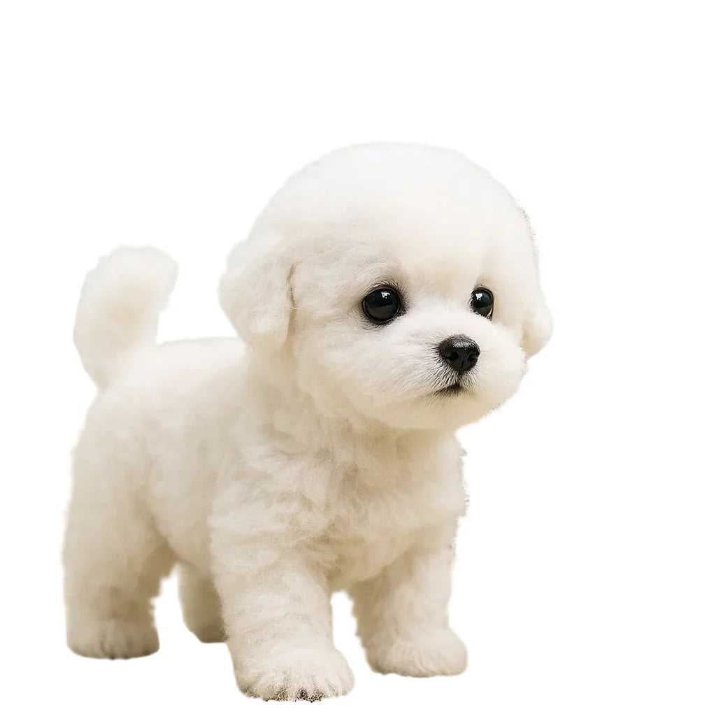 Realistyczny interaktywny szczeniak pluszowy, który rusza się i wydaje dźwięki, idealny prezent dla dzieci.