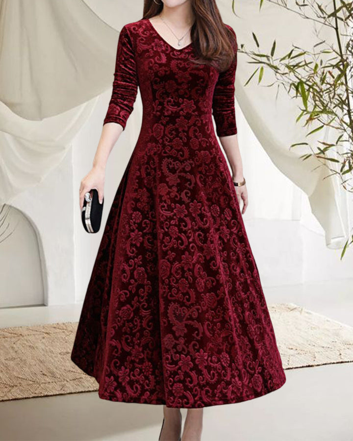 Elegancka sukienka damska Margaret - krój A-line, detale czarne