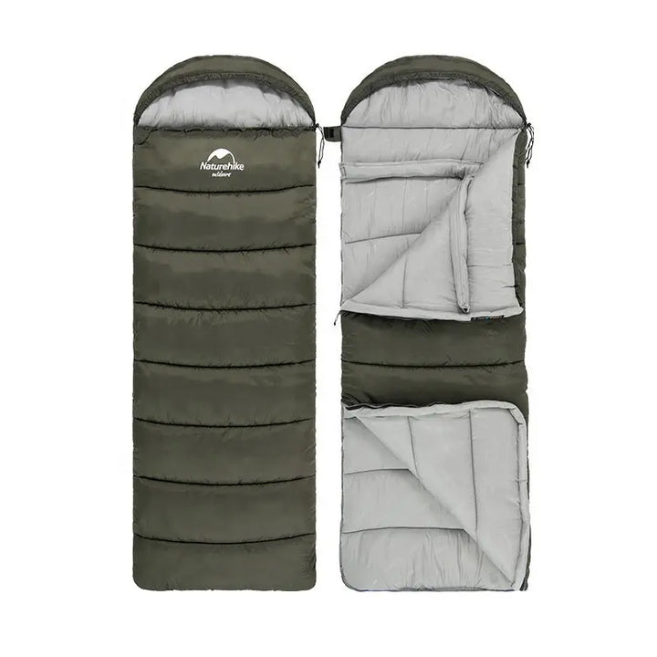 Ultralekki szary śpiwór outdoorowy, ergonomiczna konstrukcja, optymalna izolacja termiczna do biwakowania i trekkingu.