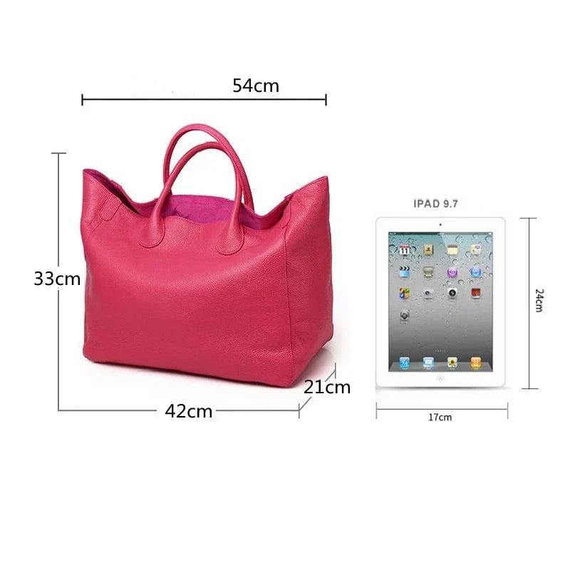 Torebka shopper bag ze skóry naturalnej, duża, w kolorze niebieskim, przestronna i elegancka dla kobiet, idealna na co dzień.