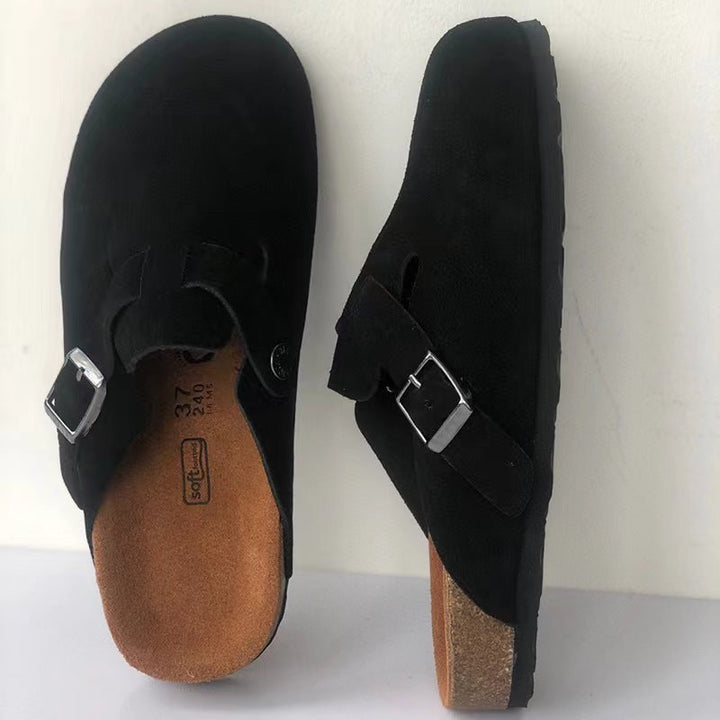 Unisex sandały skórzane Boston, stylowe i wygodne, nowoczesny design ze skóry beżowej dla współczesnego wyglądu.