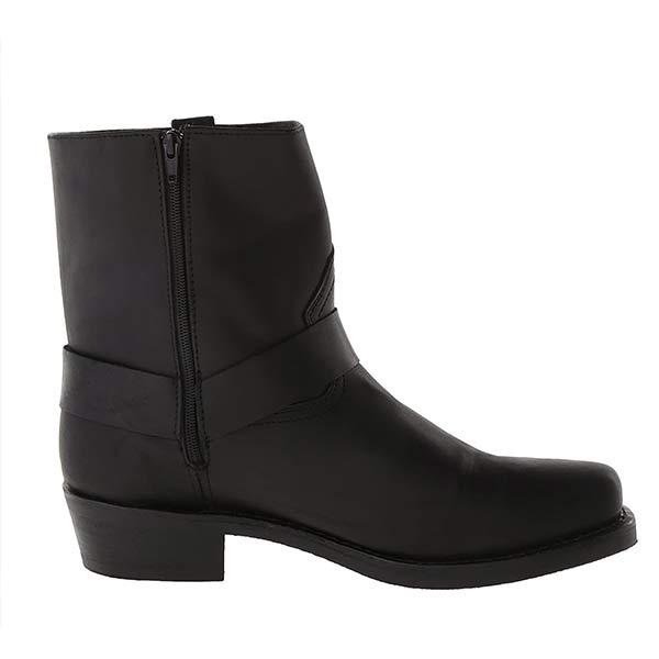 Eleganckie skórzane buty kowbojskie męskie z bocznym zamkiem, solidnym designem vintage, gumową podeszwą, w stylu western.