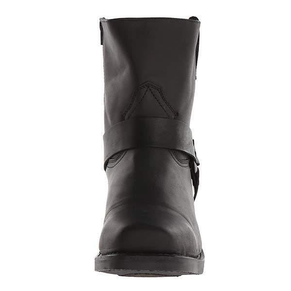 Eleganckie skórzane buty kowbojskie męskie z bocznym zamkiem, solidnym designem vintage, gumową podeszwą, w stylu western.