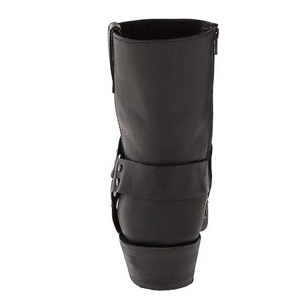 Eleganckie skórzane buty kowbojskie męskie z bocznym zamkiem, solidnym designem vintage, gumową podeszwą, w stylu western.