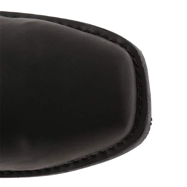 Eleganckie skórzane buty kowbojskie męskie z bocznym zamkiem, solidnym designem vintage, gumową podeszwą, w stylu western.