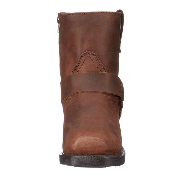 Eleganckie skórzane buty kowbojskie męskie z bocznym zamkiem, solidnym designem vintage, gumową podeszwą, w stylu western.
