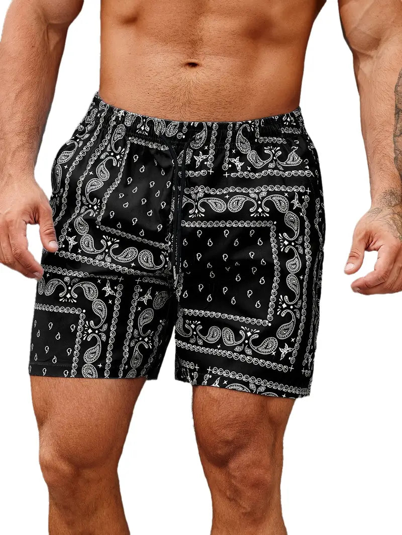 Męskie spodenki kąpielowe, szybkoschnące, wygodne, lekkie, idealne na plażę, o prostej i eleganckiej stylistyce, doskonałe na lato.