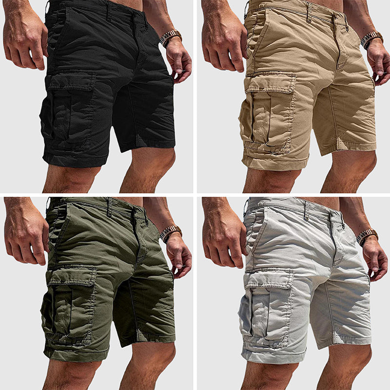 Wygodne męskie szorty cargo, styl casual, lekki materiał, praktyczne wielokieszeniowe na lato.