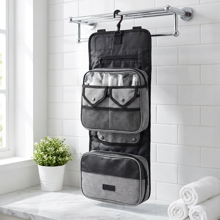 Składana kosmetyczka podróżna ToiletryMate unisex, wodoodporna, idealna na akcesoria higieniczne w podróży.