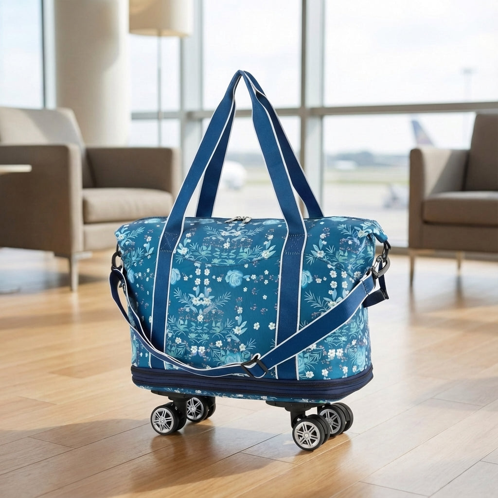 Składana torba podróżna GlideBag na kółkach spinner, pojemna, wodoodporna. Idealna na bagaż.