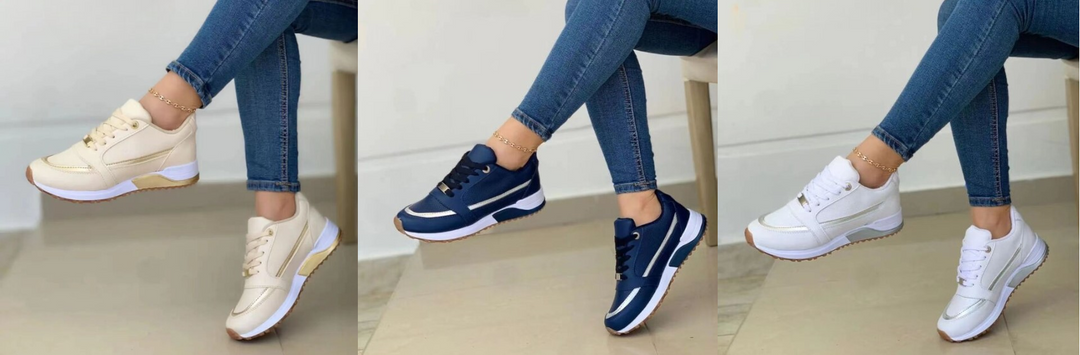 Nowoczesne damskie sneakersy, wytrzymałe sznurowadła, gruba podeszwa dla optymalnego komfortu, elegancki design