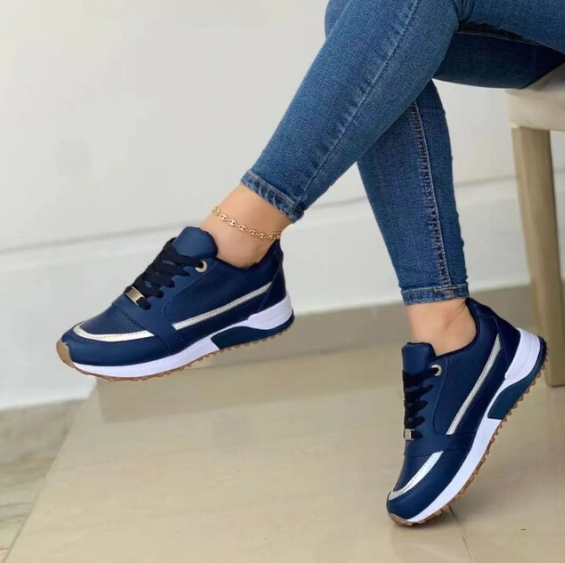 Nowoczesne damskie sneakersy, wytrzymałe sznurowadła, gruba podeszwa dla optymalnego komfortu, elegancki design