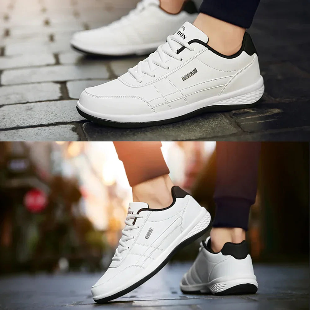 Męskie sneakersy ortopedyczne, nowoczesny design, komfort i wsparcie, antypoślizgowa podeszwa.