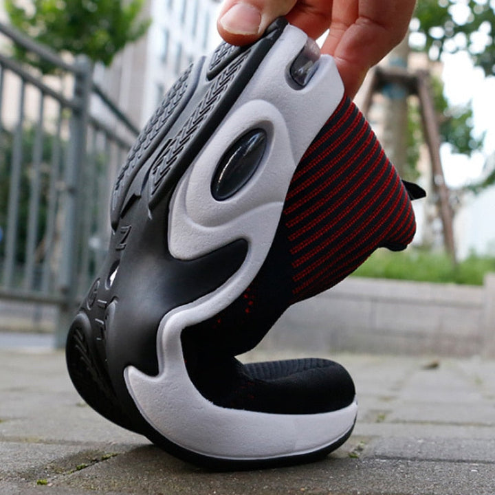 Męskie sneakersy ortopedyczne, eleganckie, w kolorze czerwonym, niebieskim lub czarnym, z antypoślizgową podeszwą, nowoczesny komfort i styl.