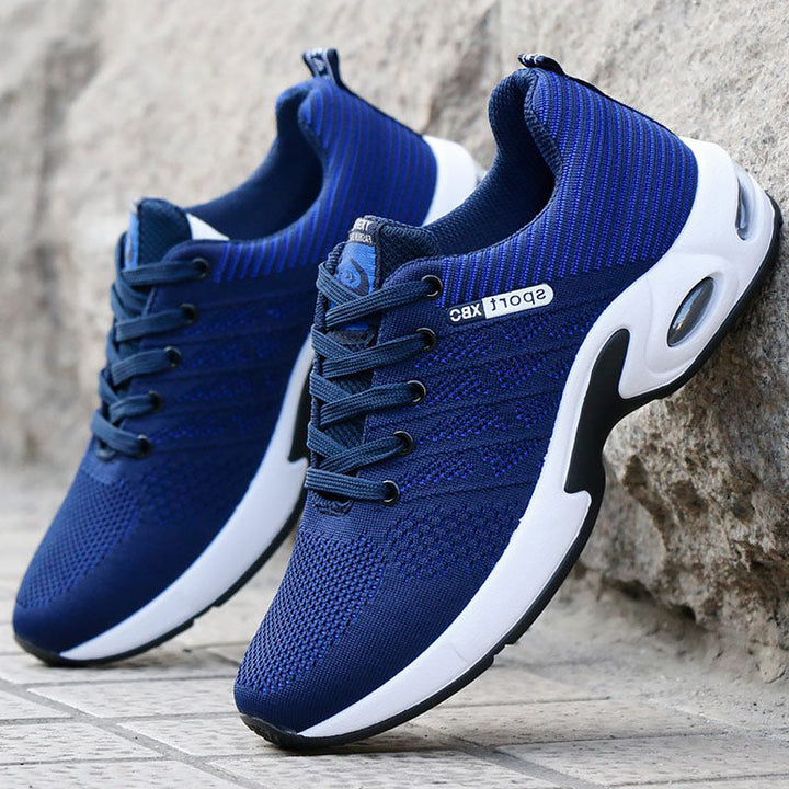 Męskie sneakersy ortopedyczne, eleganckie, w kolorze czerwonym, niebieskim lub czarnym, z antypoślizgową podeszwą, nowoczesny komfort i styl.