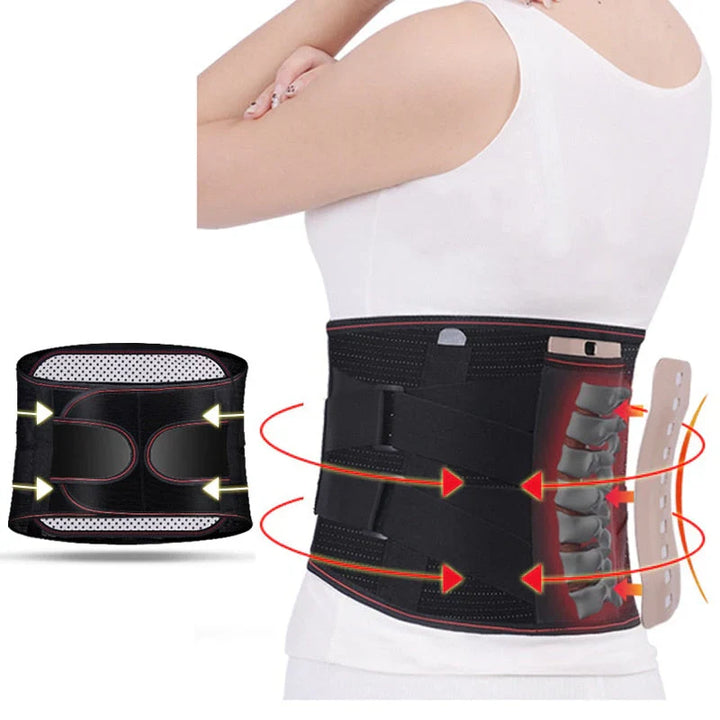 Regulowany oddychający pas lędźwiowy z paskami, ulga w bólu pleców, nowoczesny ergonomiczny design dla optymalnego komfortu