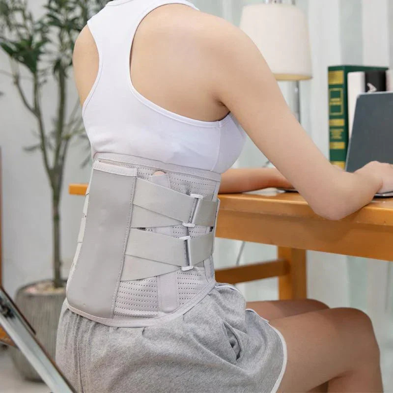 Regulowany oddychający pas lędźwiowy z paskami, ulga w bólu pleców, nowoczesny ergonomiczny design dla optymalnego komfortu