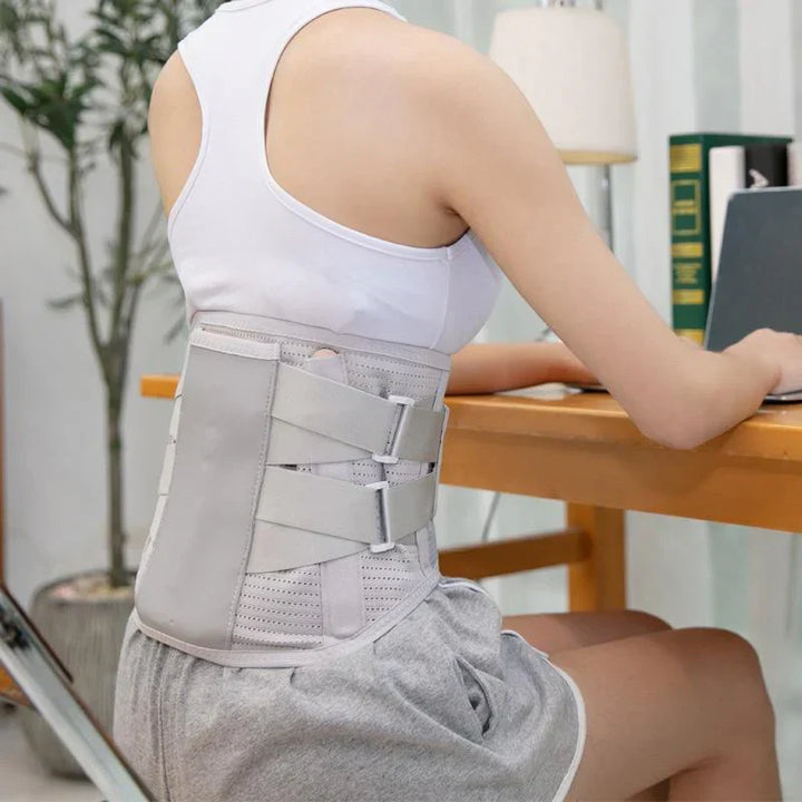 Regulowany oddychający pas lędźwiowy z paskami, ulga w bólu pleców, nowoczesny ergonomiczny design dla optymalnego komfortu