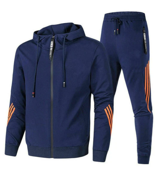 Komfortowy dres męski, miękki materiał, wiele modnych kolorów, idealny do sportu i relaksu, praktyczne kieszenie.