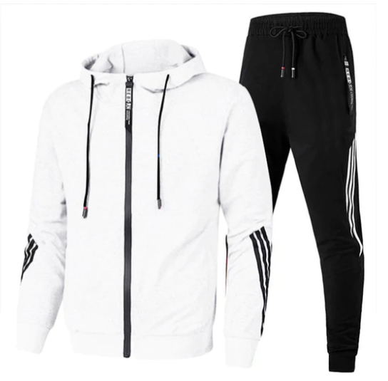 Komfortowy dres męski, miękki materiał, wiele modnych kolorów, idealny do sportu i relaksu, praktyczne kieszenie.