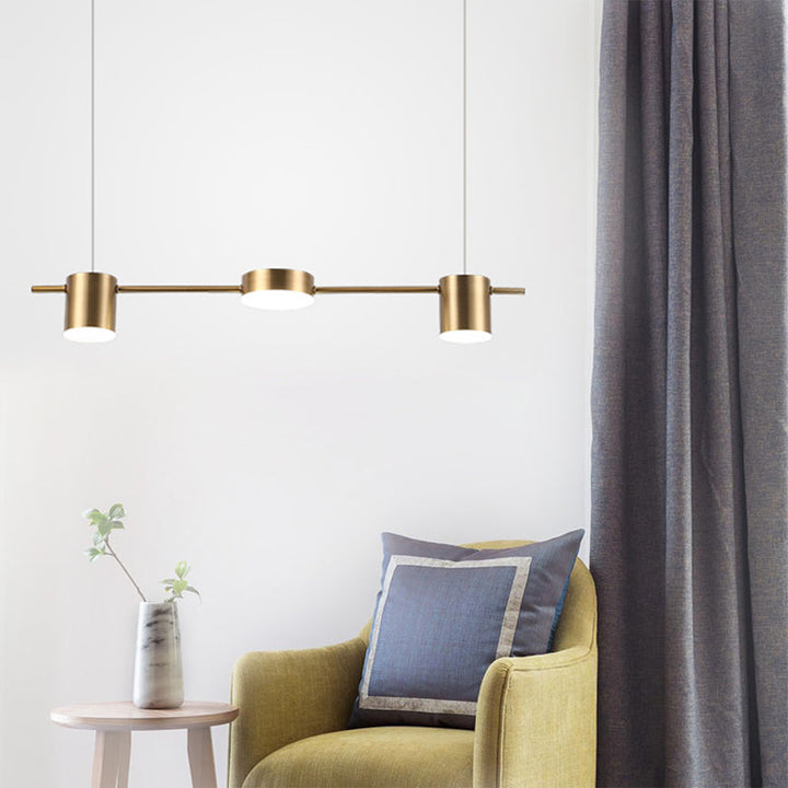 Nowoczesna czarno-złota lampa wisząca LED z aluminium, elegancka i minimalistyczna, idealna do współczesnego wnętrza, z 3 lub 5 światłami