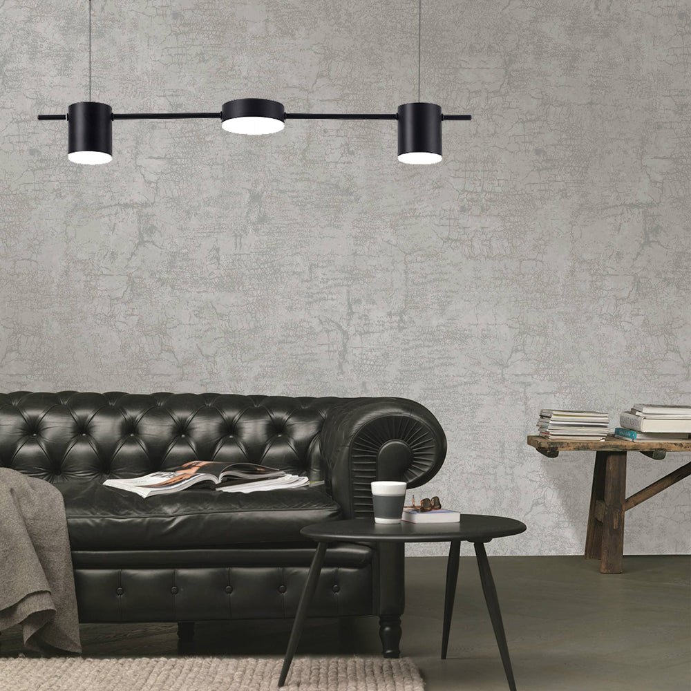 Nowoczesna czarno-złota lampa wisząca LED z aluminium, elegancka i minimalistyczna, idealna do współczesnego wnętrza, z 3 lub 5 światłami