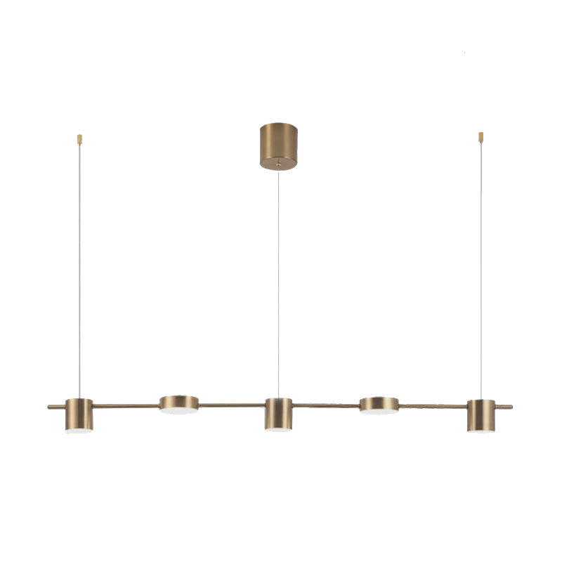 Nowoczesna czarno-złota lampa wisząca LED z aluminium, elegancka i minimalistyczna, idealna do współczesnego wnętrza, z 3 lub 5 światłami