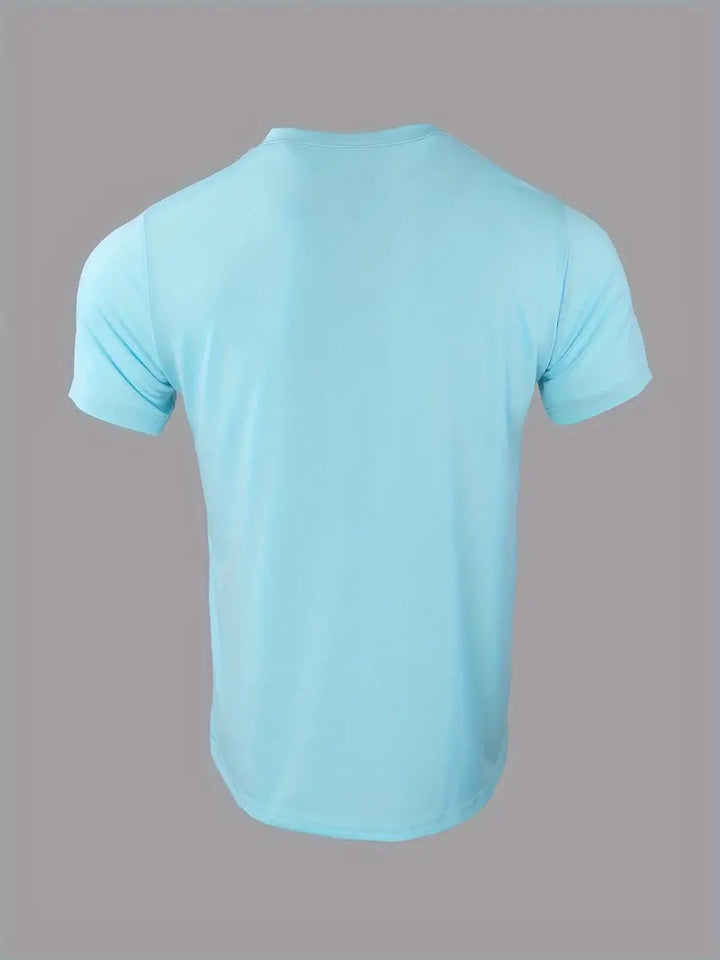 Męska elegancka koszulka Henley w kolorze zielonym, klasyczny krój, lekki i oddychający materiał, swobodny i wyrafinowany styl.
