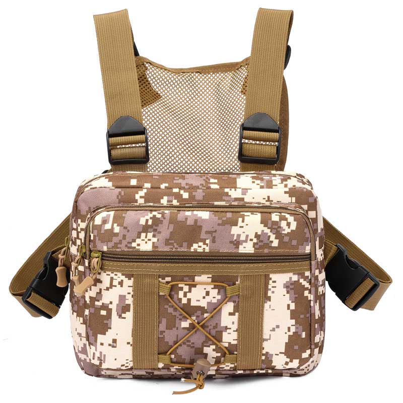 Torba taktyczna na klatkę piersiową dla mężczyzn. Wodoodporna, z wieloma przegródkami. Idealna do airsoftu, wędrówek.