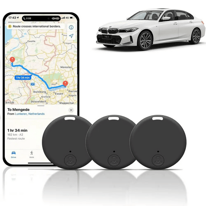 Mini lokalizator GPS TrackMate, kompaktowy czarny lokalizator GPS, idealny do samochodu i wartościowych przedmiotów, natychmiastowe śledzenie bez abonamentu.