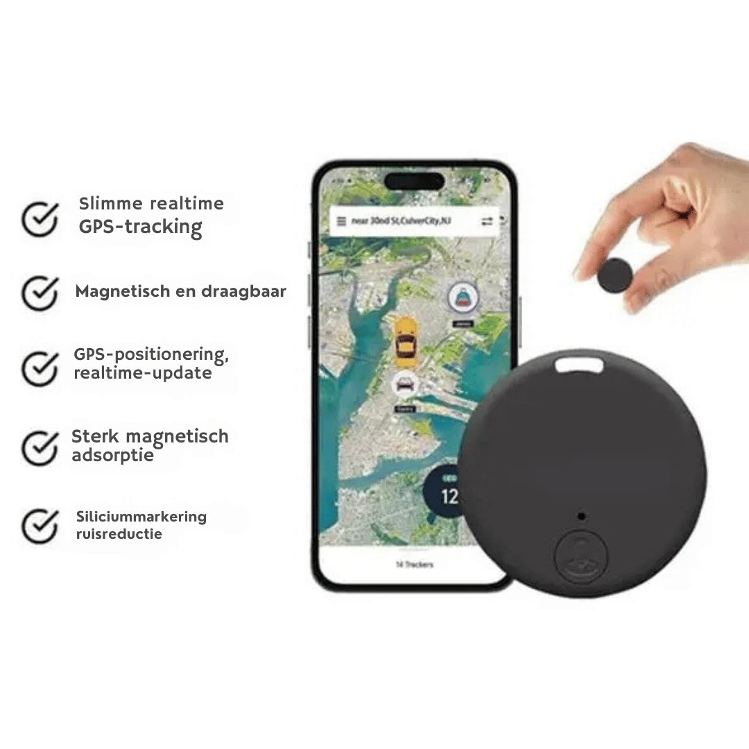 Mini lokalizator GPS TrackMate, kompaktowy czarny lokalizator GPS, idealny do samochodu i wartościowych przedmiotów, natychmiastowe śledzenie bez abonamentu.