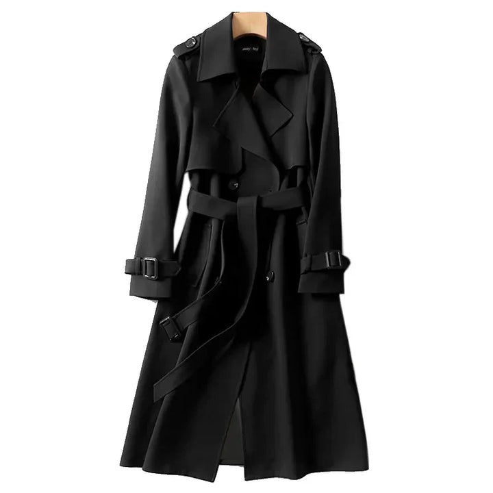 "Trench-coat Astra élégant et imperméable, vue avant, style chic avec tissu waterproof, couleur beige classic pour femmes"