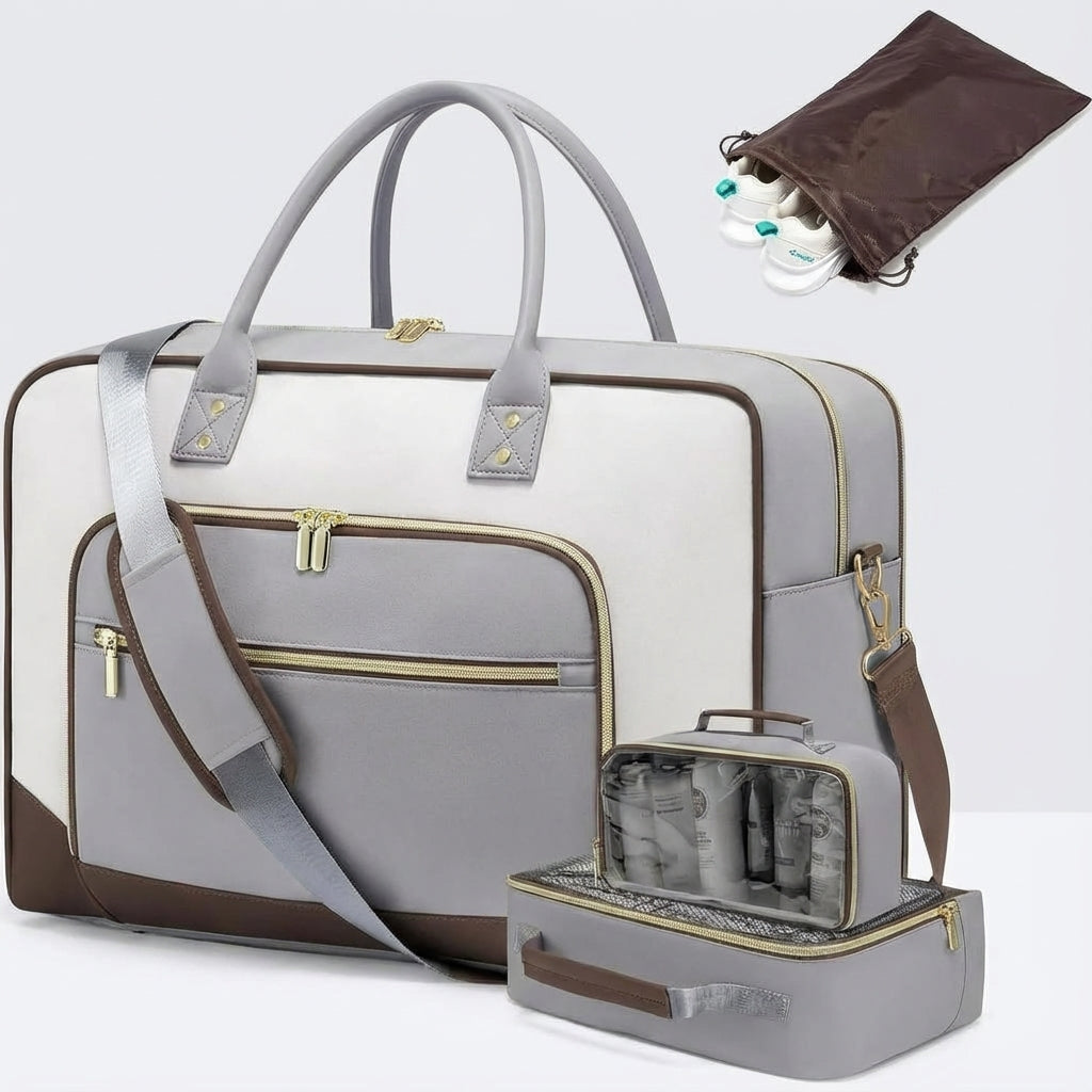 Przestronna torba podróżna duffel CarrySmart, idealna na weekendowy wyjazd, z łatwym dostępem do wnętrza.