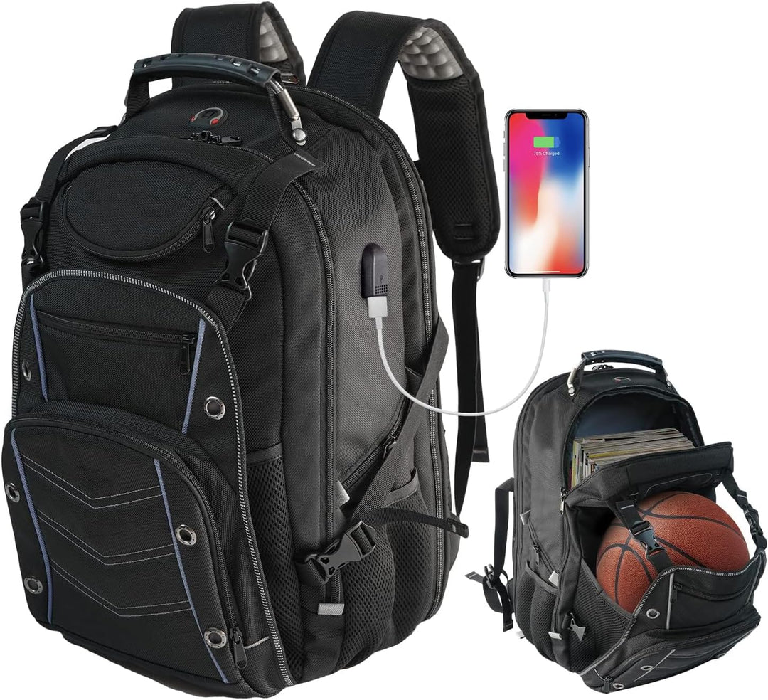 Unisex plecak podróżny 55L na laptopa 18.4'' z USB i RFID. Idealny na bagaż i wycieczki.