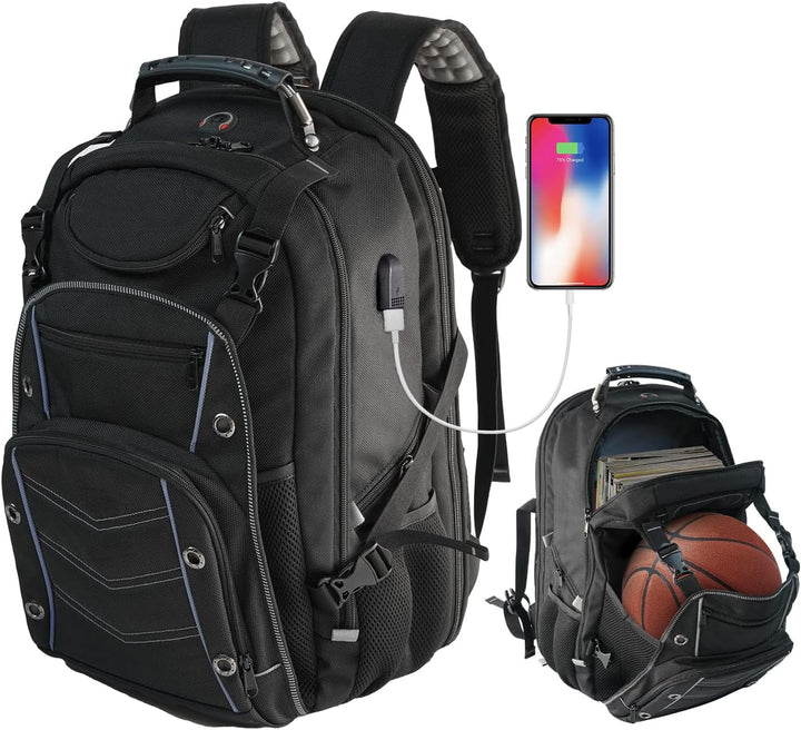 Unisex plecak podróżny 55L na laptopa 18.4'' z USB i RFID. Idealny na bagaż i wycieczki.