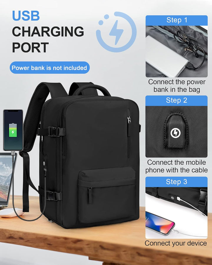 Torba podróżna na laptopa unisex, wielokomorowa, regulowany pasek, bezpieczeństwo urządzenia.