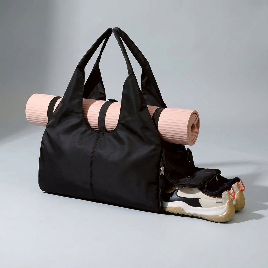 Stylowa torba sportowa unisex, wodoodporna, idealna na sprzęt do jogi i treningu na siłowni.