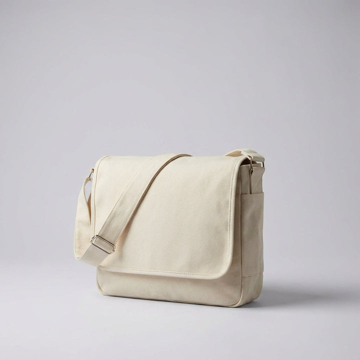 Płócienna torba crossbody, wytrzymała i pojemna, na ramię, idealna do codziennego użytku.