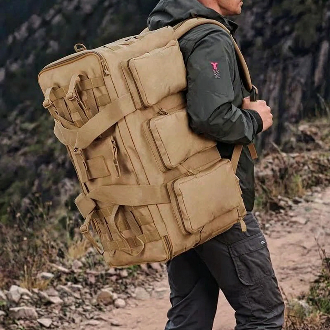 Uniwersalna taktyczna torba podróżna 55L. Idealna na kemping, outdoor i turystykę. Wytrzymała duffel bag.