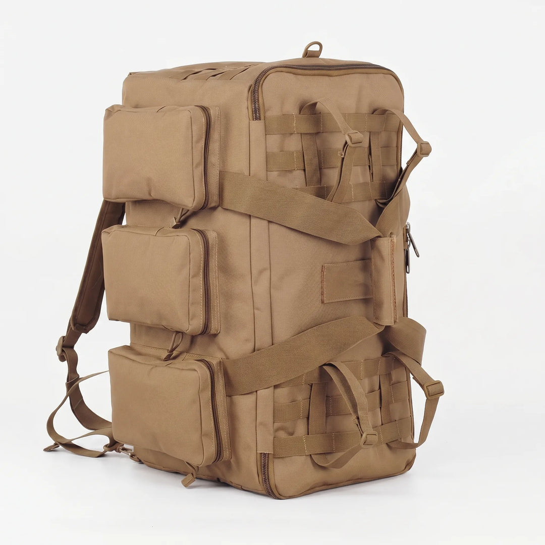 Mocna torba taktyczna 55L z systemem MOLLE. Plecak na wyprawy, kemping, outdoor. Uniwersalna i wytrzymała.