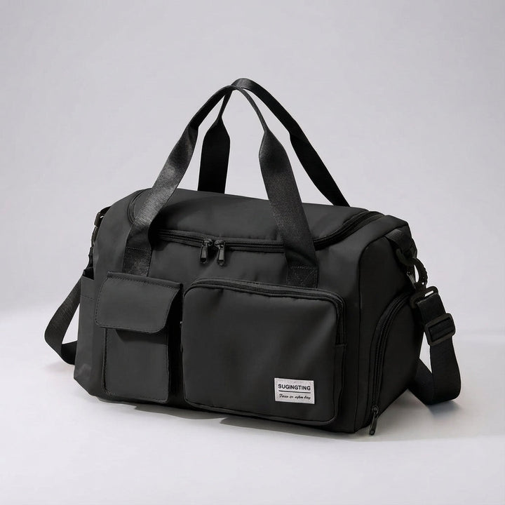 Wszechstronna torba duffel Travellea: wodoodporna, nylonowa, z komorą na buty. Świetna na podróże i sport.
